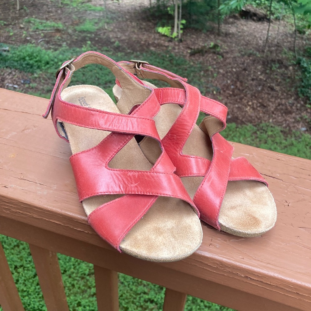 Josef Seibel red leather sandals
